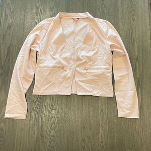 NWOT Guess Womens Light Pink Open Front Blazer Cropped Length - Size L